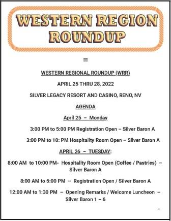 Western Region Roundup Agenda