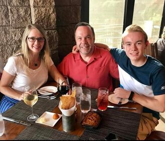 (l-r) Mike's wife Lisa, Mike Baka, son Keith.