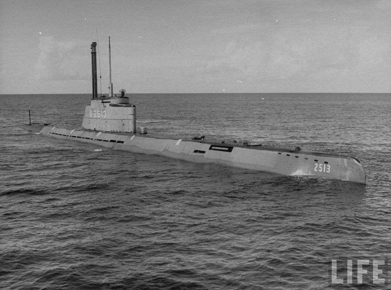 Joseph Hawkins' first submarine assignment, EX‑U‑2513, a surrendered German U‑Boat